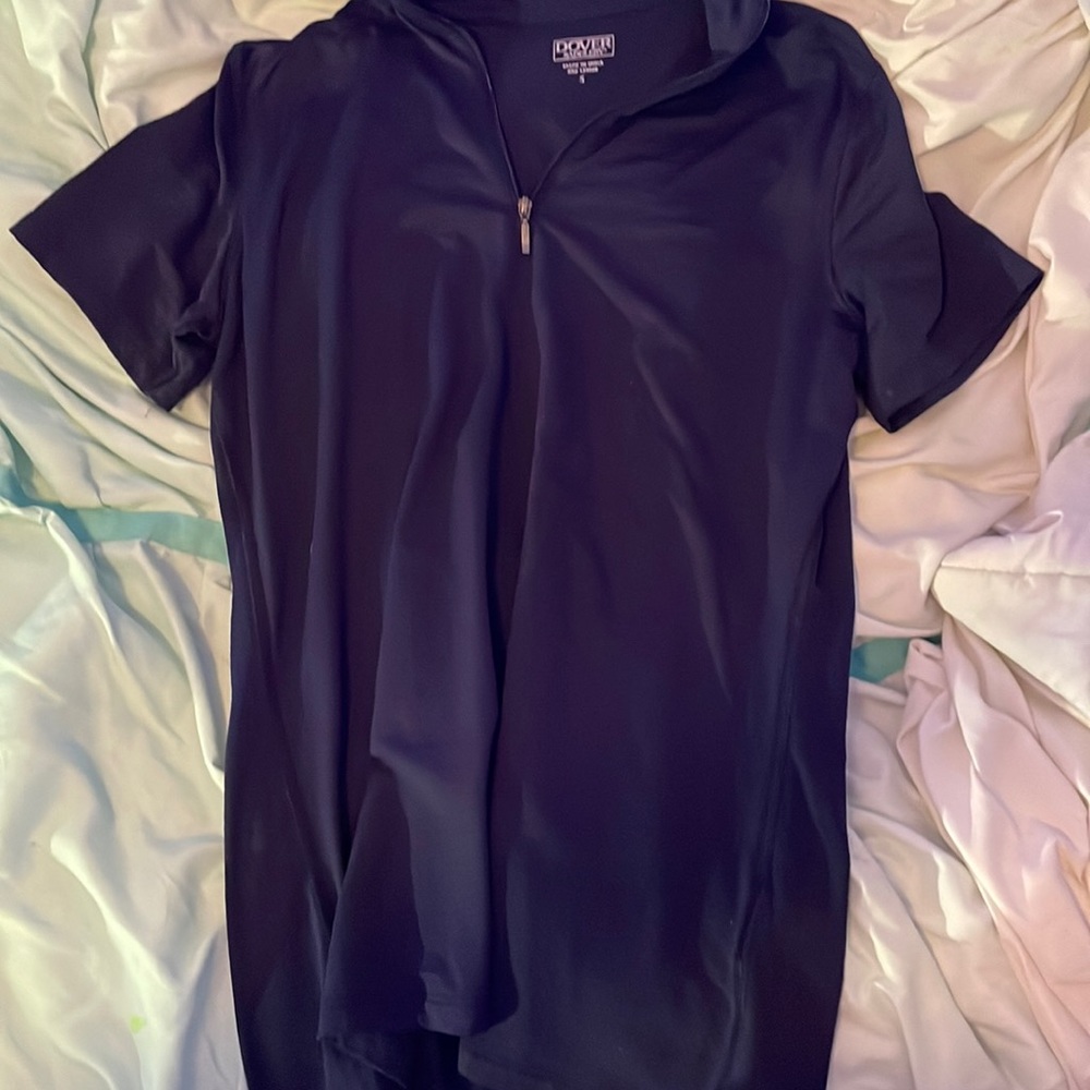 This is a navy blue, Small, horseback riding shirt!